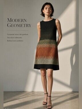 Harvey Benard Elegant Black and Red Patterned Dress